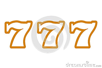 Fortune 777 icon. Triple sevens symbol, logo illustration - vector Cartoon Illustration